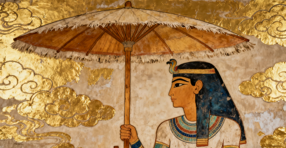 埃及壁画阳伞